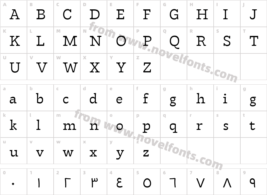 Tarif Arabic BookCharacter Map