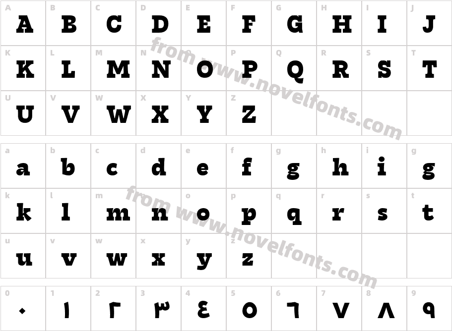 Tarif Arabic ExtraboldCharacter Map