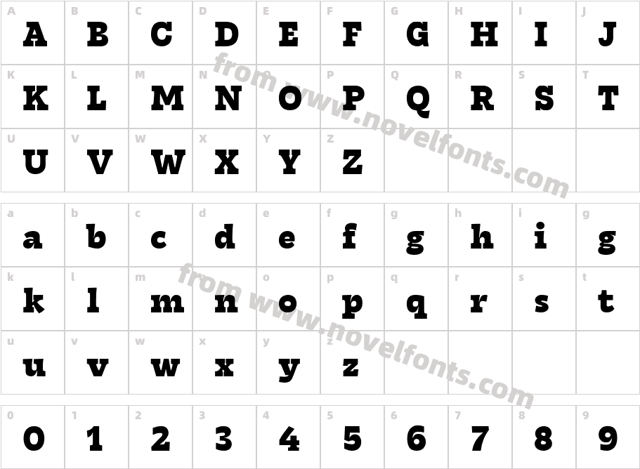Tarif ExtraboldCharacter Map
