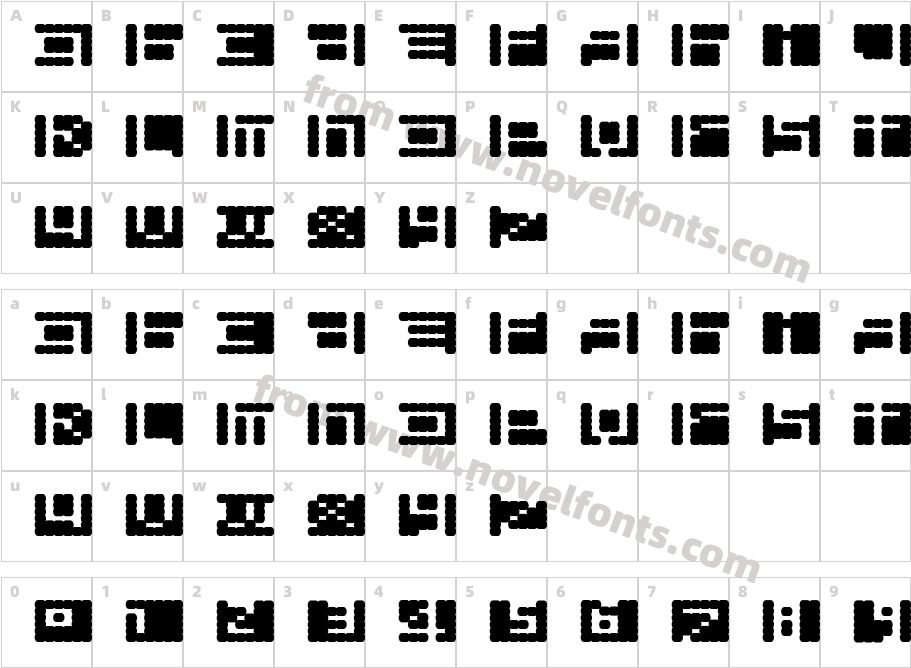 Technical Alphabet Extra BlackCharacter Map