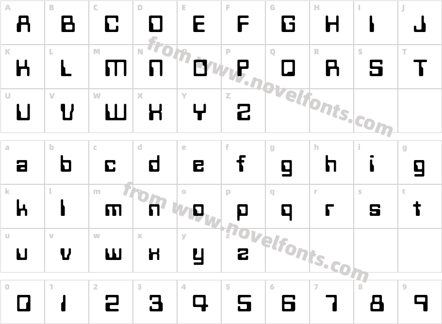 Techno28Character Map