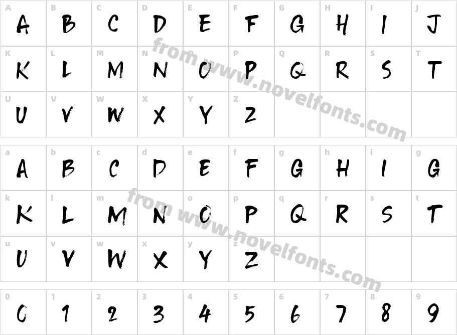 Tenterhooks RegularCharacter Map