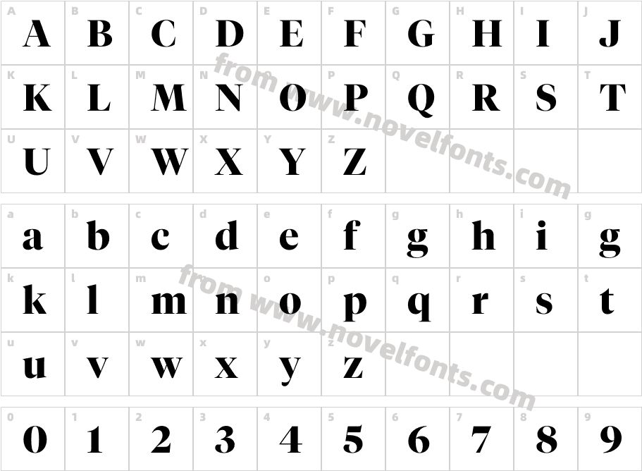 Test Tiempos Fine BoldCharacter Map