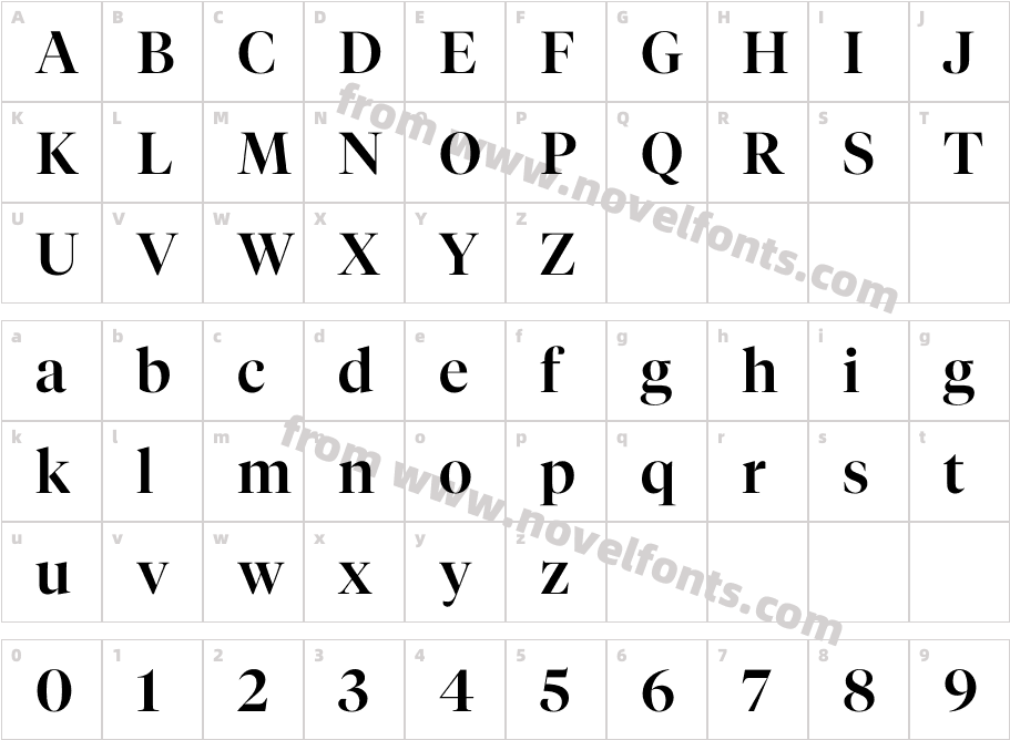 Test Tiempos Fine MediumCharacter Map