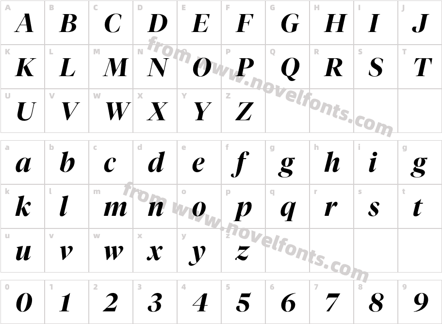 Test Tiempos Fine Semibold ItalicCharacter Map