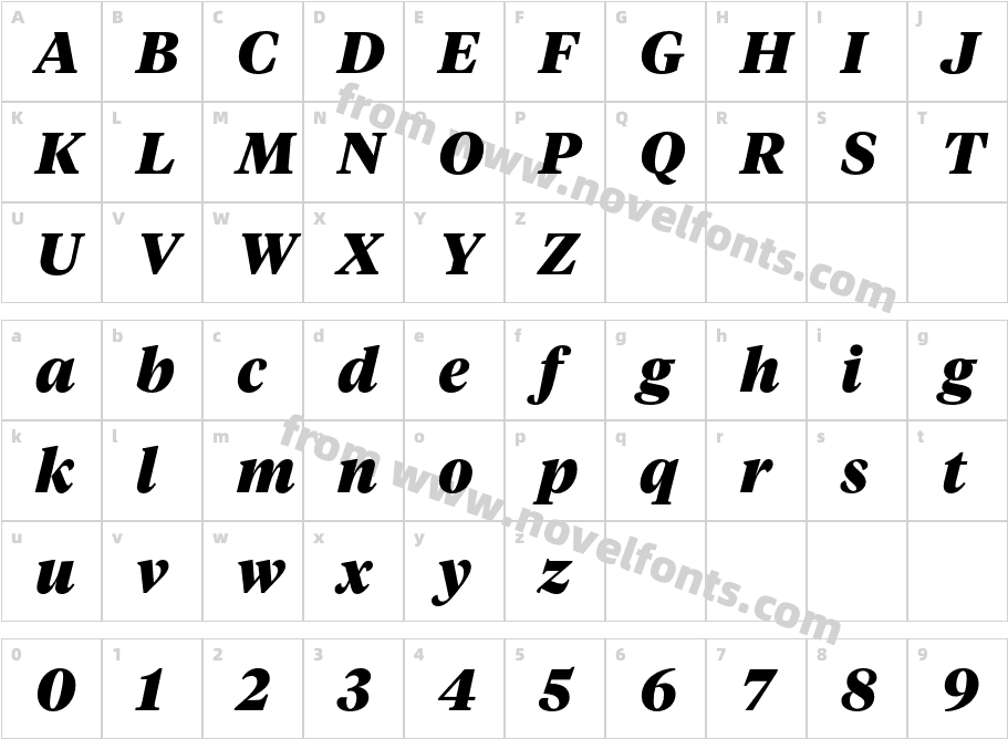 Test Tiempos Headline Black ItalicCharacter Map