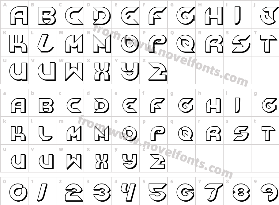 NewDigital OutlineCharacter Map