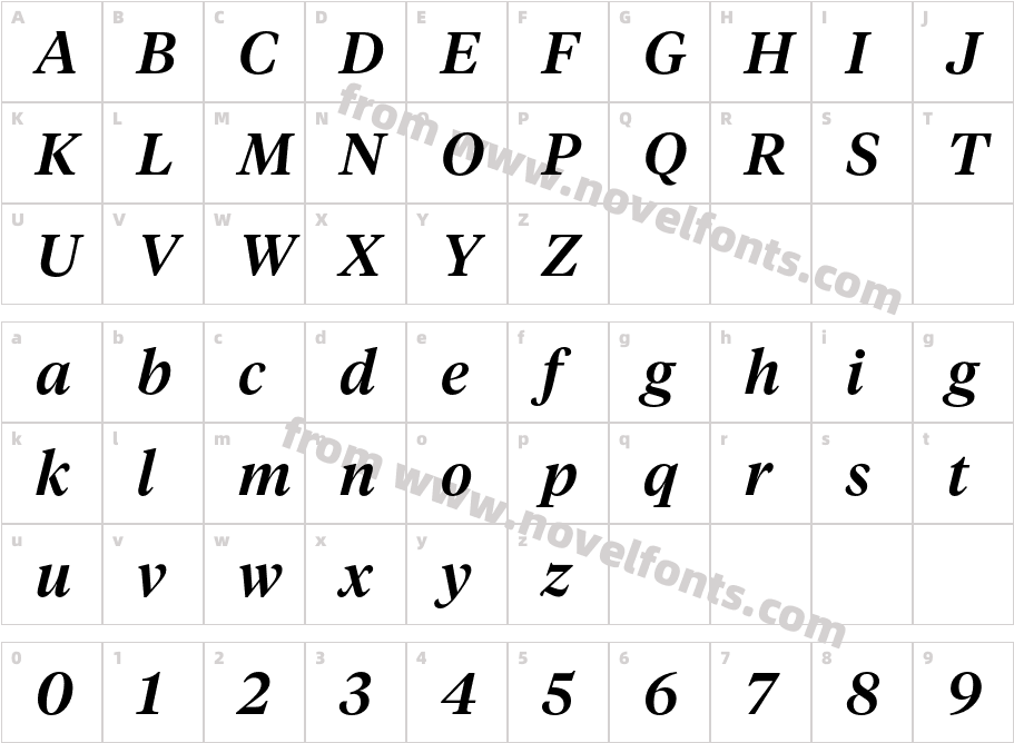 Test Tiempos Headline Medium ItalicCharacter Map