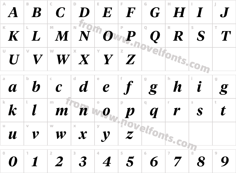 Test Tiempos Headline Semi Bd ItalicCharacter Map