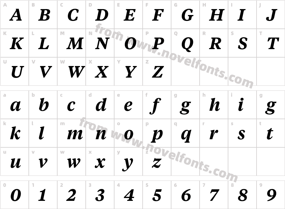 Test Tiempos Text Semibold ItalicCharacter Map