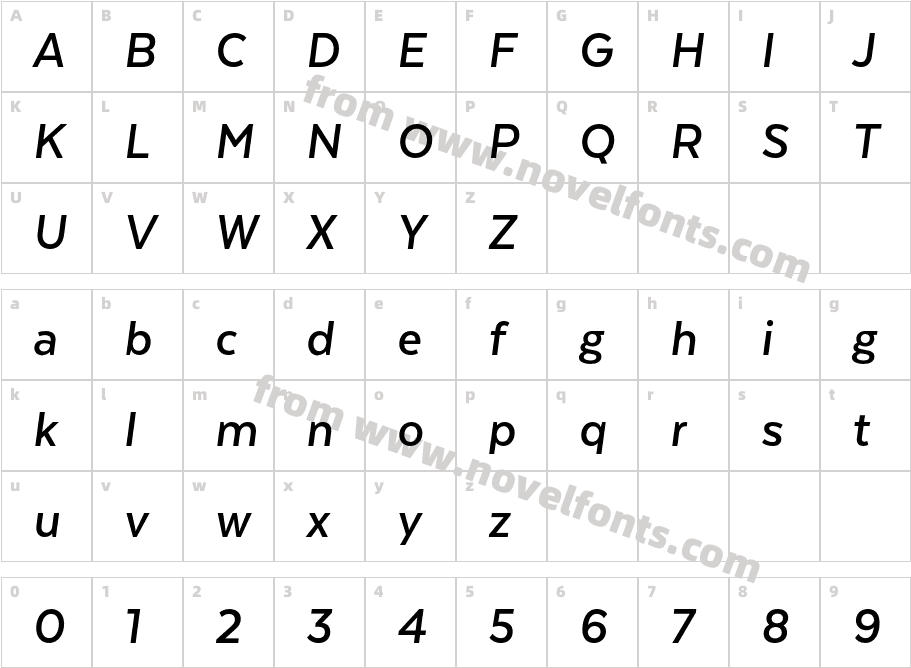 Texta Pro Alt W05 Bold ItCharacter Map