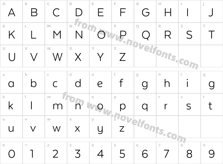 Texta Pro Alt W05 BookCharacter Map