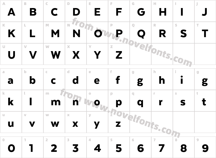 Texta W05 HeavyCharacter Map