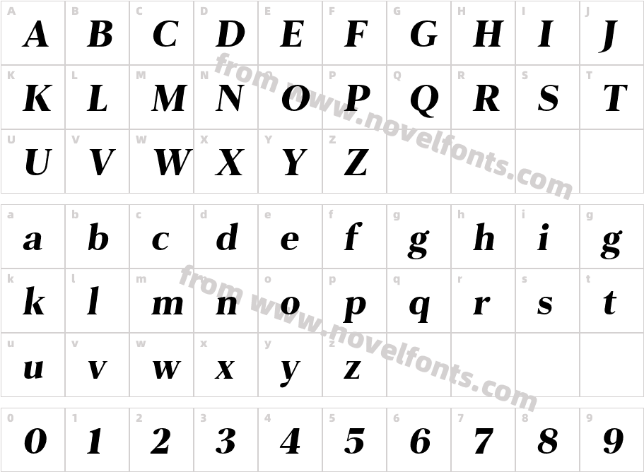Than Extrabold ItalicCharacter Map