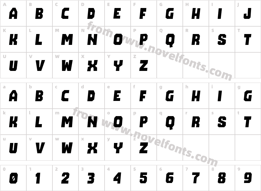 The Bomb Sound ItalicCharacter Map