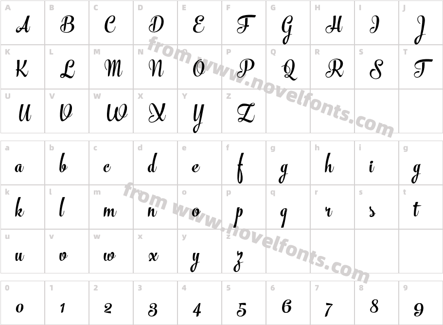 The Carpenter BoldCharacter Map