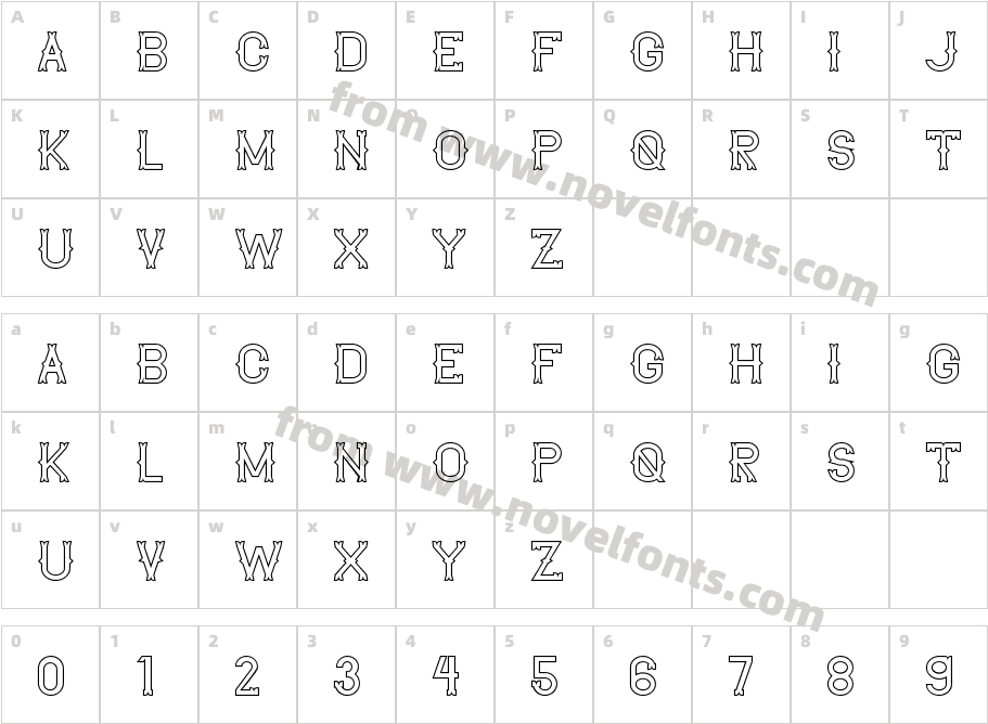 The Lekker OutlineCharacter Map