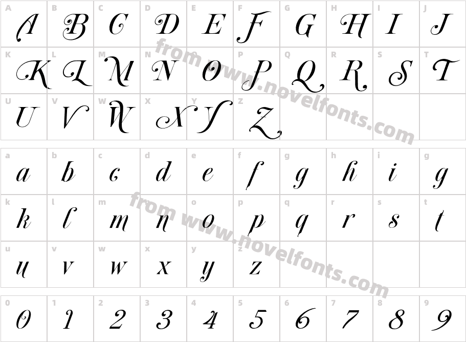 The Luiston ItalicCharacter Map