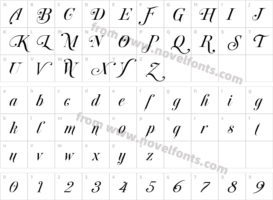 The Luiston ItalicCharacter Map