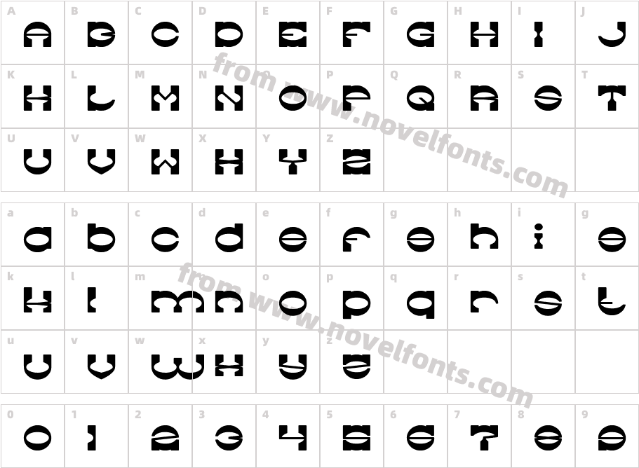 The Machine Gun BoldCharacter Map