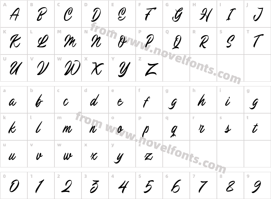 The Marchilia MediumCharacter Map