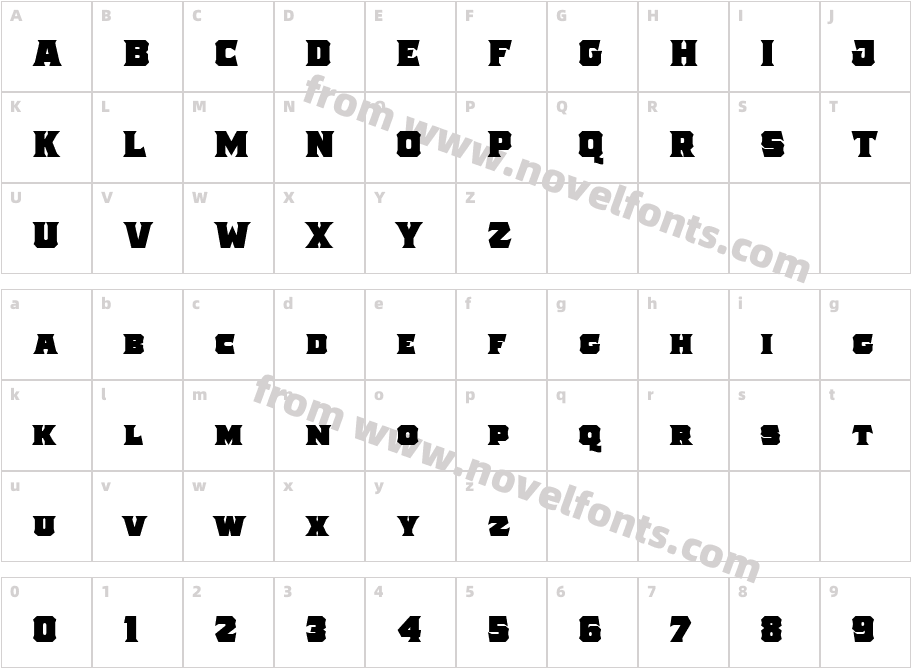 The Pretender Bold SerifCharacter Map