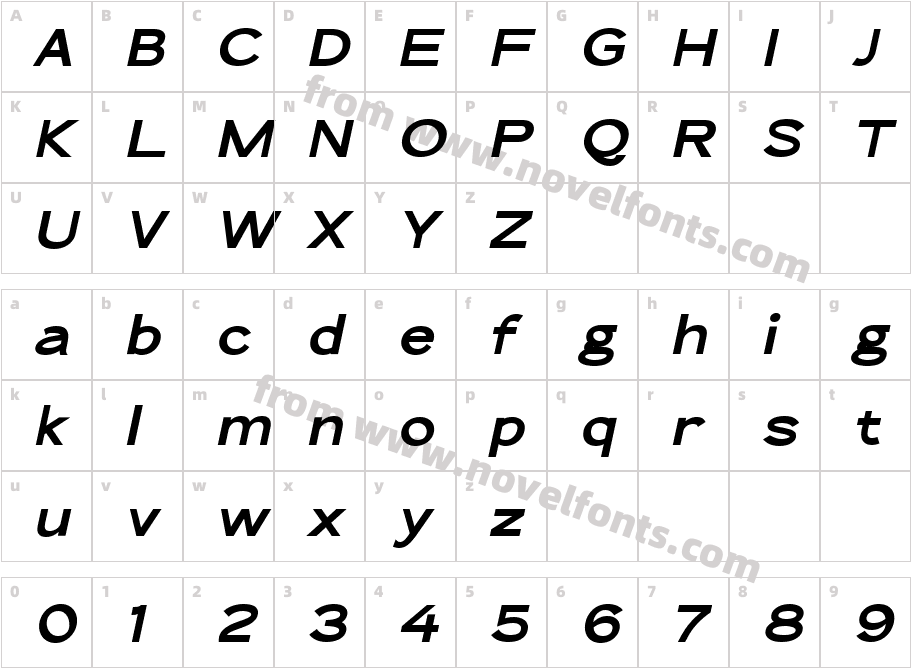 The Qlickers Bold ItalicCharacter Map