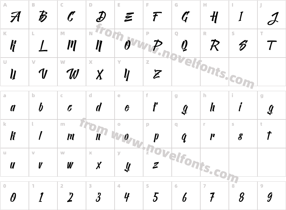 The Sectione Bright ScriptCharacter Map
