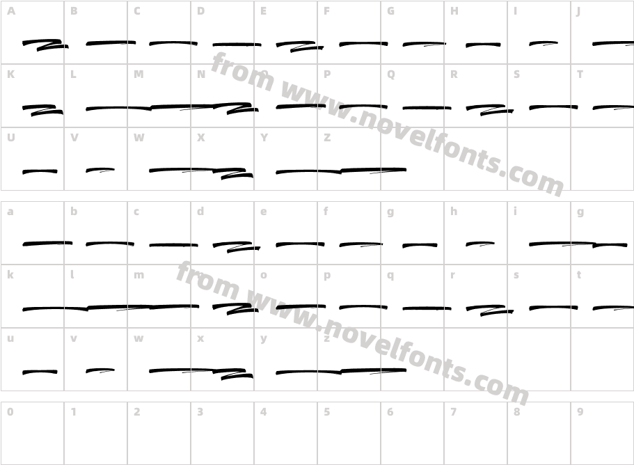 The Sectione Bright SwashCharacter Map