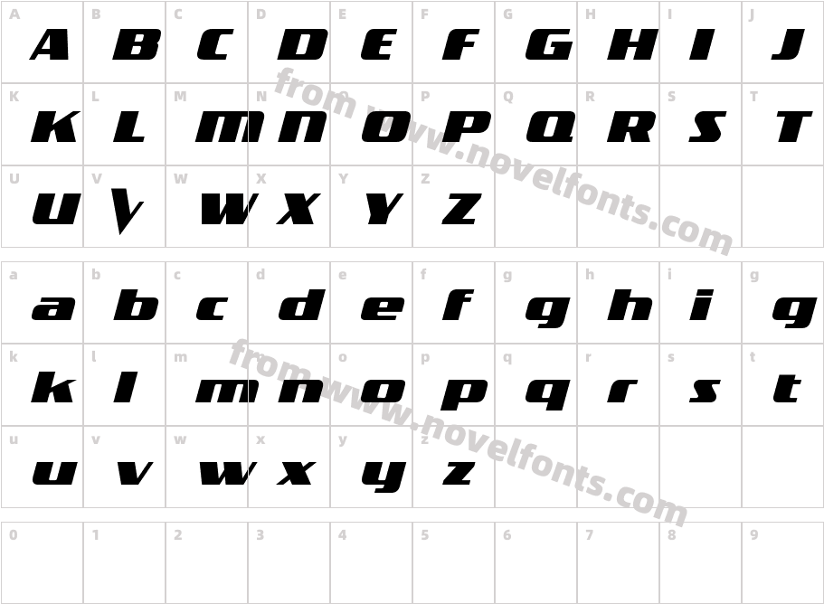 The Voice FontCharacter Map