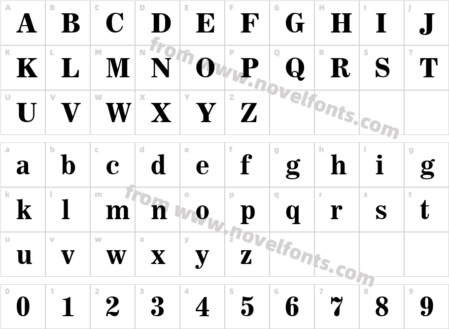 News 705 Bold BTCharacter Map