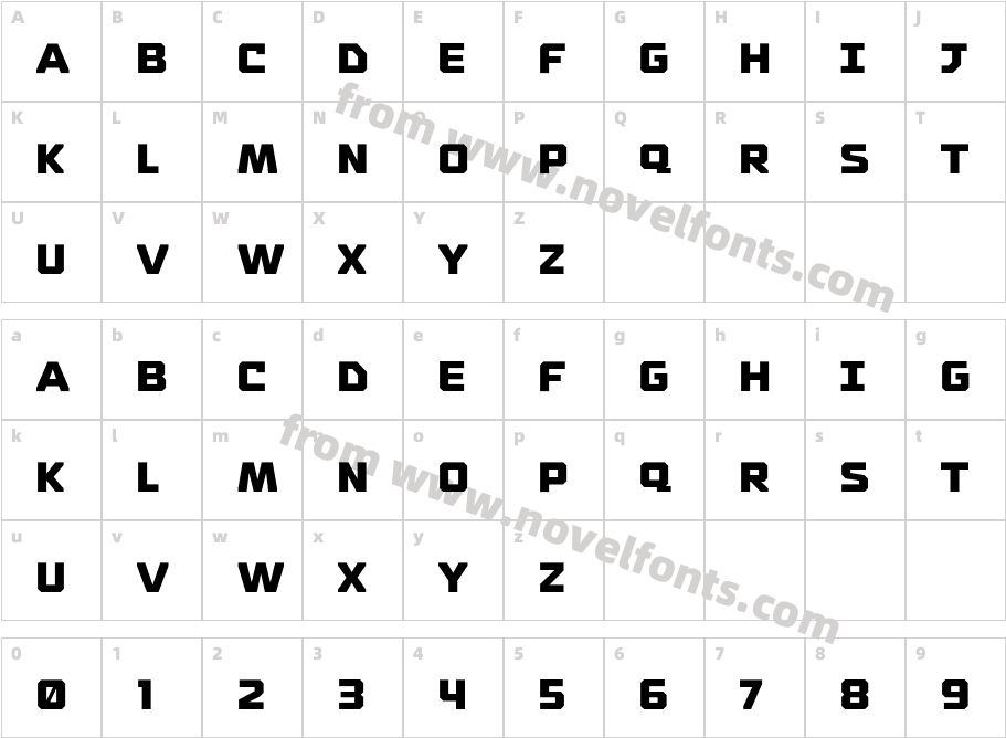Thedus Condensed Light BoldCharacter Map