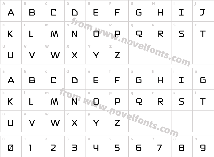 Thedus Condensed Light RegularCharacter Map