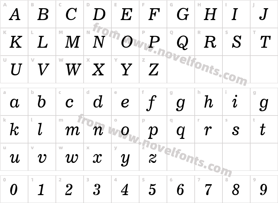 News 706 Italic BTCharacter Map