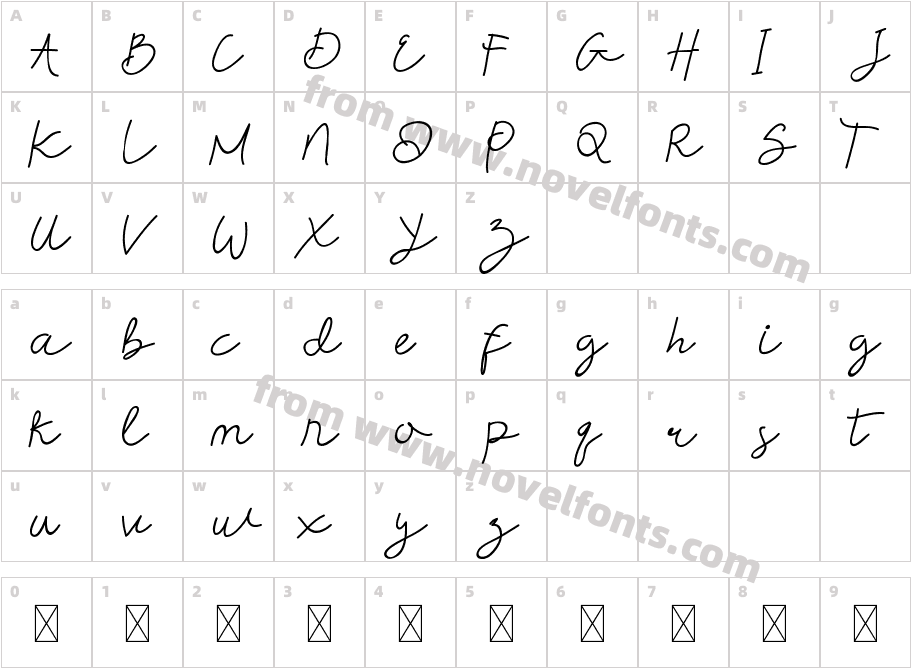 ThifaDEMO RegularCharacter Map