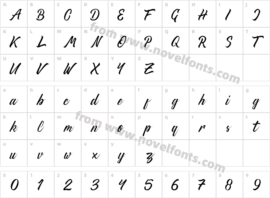 Thipe Typeface Regular DEMOCharacter Map
