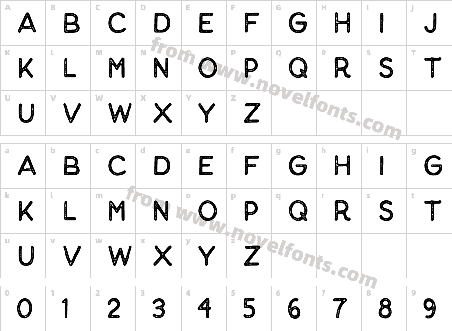 Thistails Sans Rough RegularCharacter Map