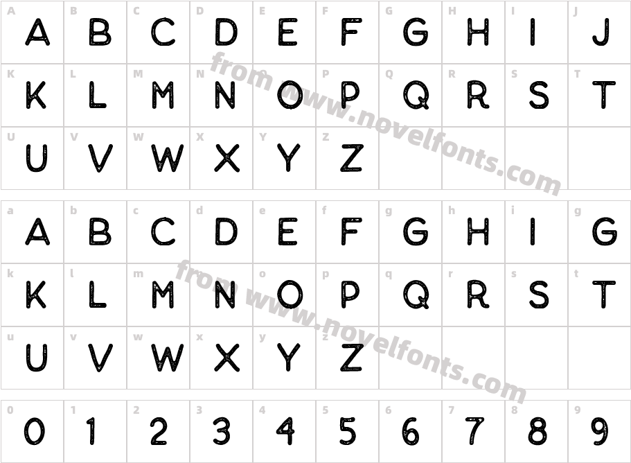 Thistails Sans Rough RegularCharacter Map