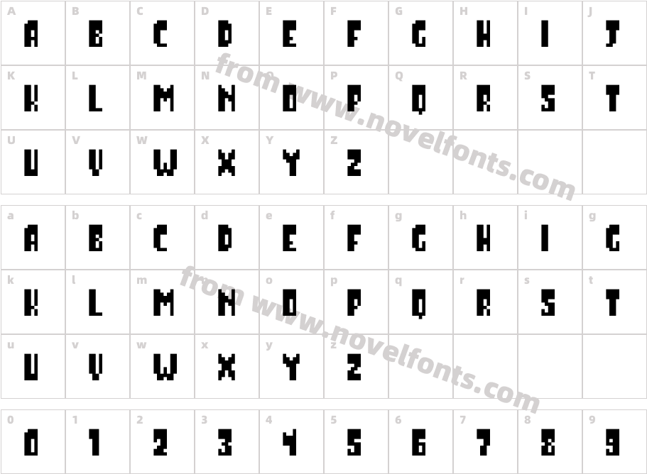 Thixels RegularCharacter Map