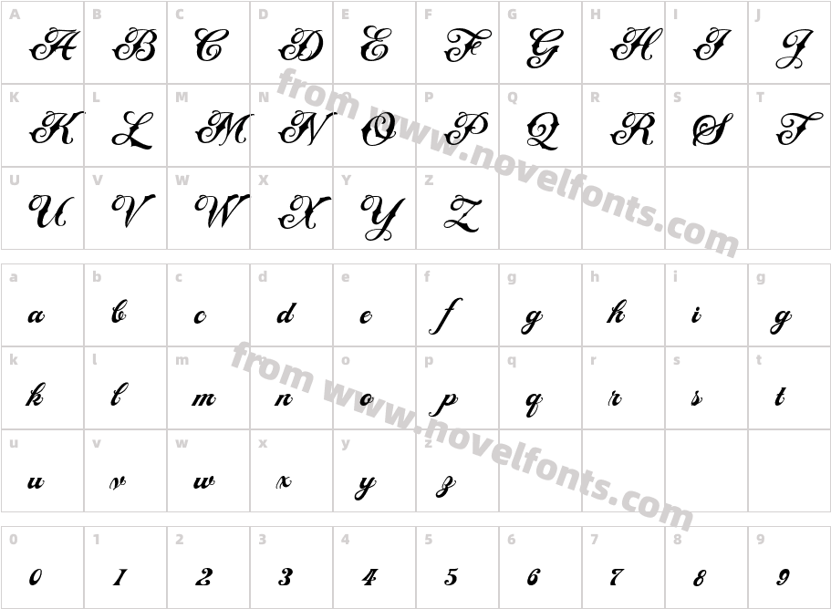 Thomeda RegularCharacter Map