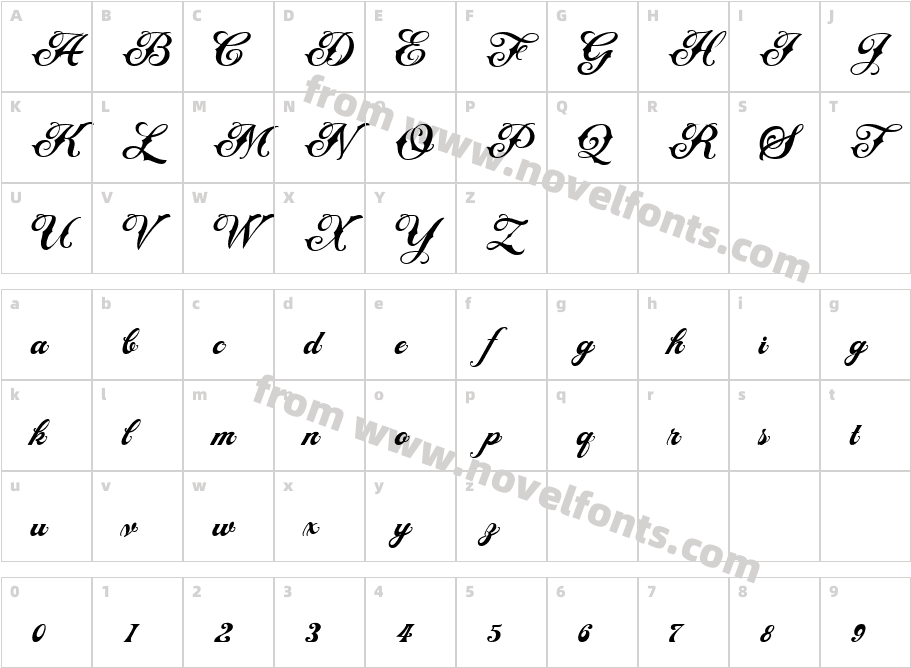 Thomeda RegularCharacter Map