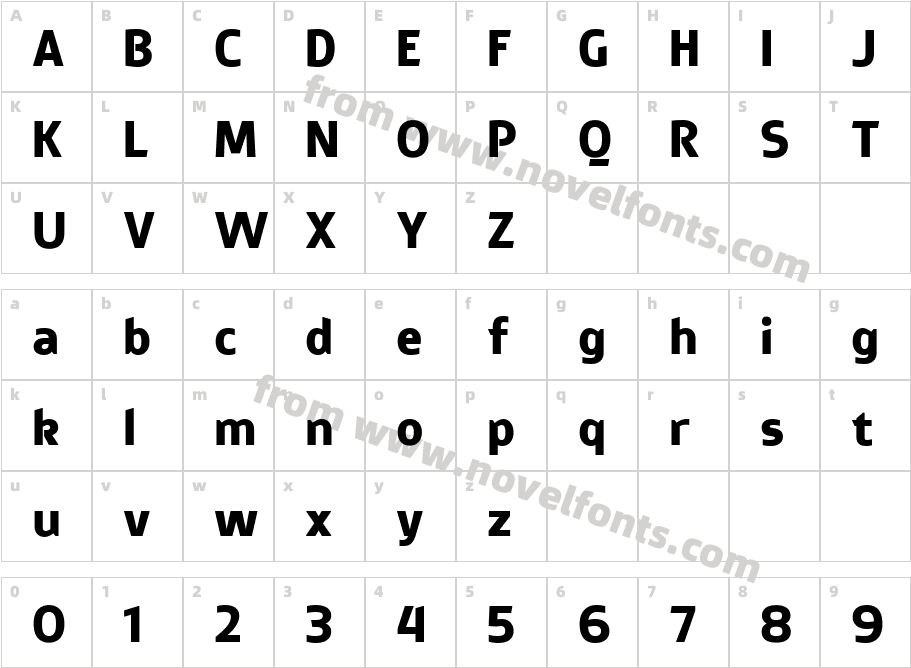 Thrifty Extra BoldCharacter Map
