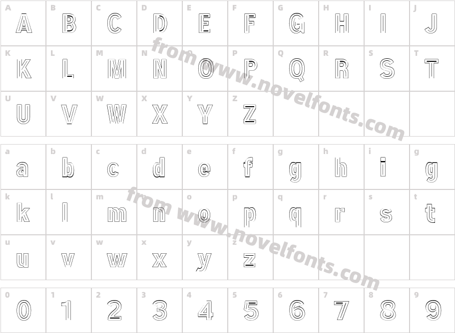 Throwback OutlineCharacter Map