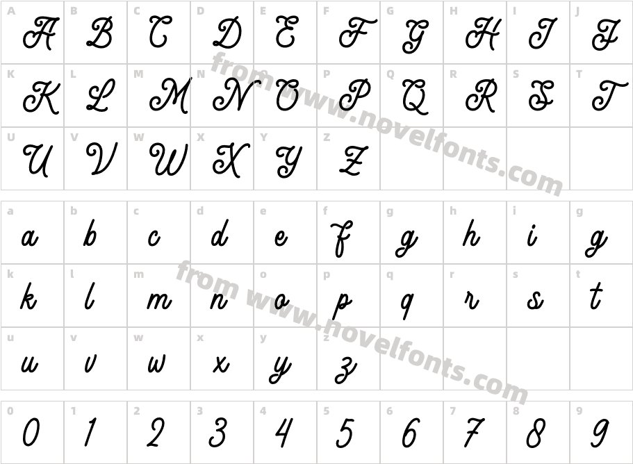 Thunder Heat Medium ScriptCharacter Map