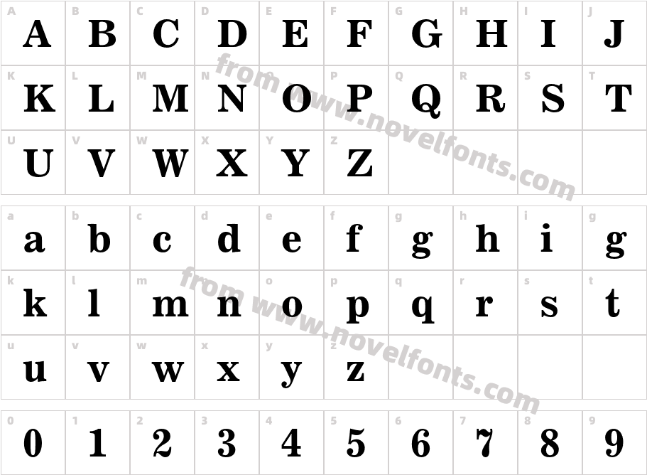 News702BT-BoldCharacter Map