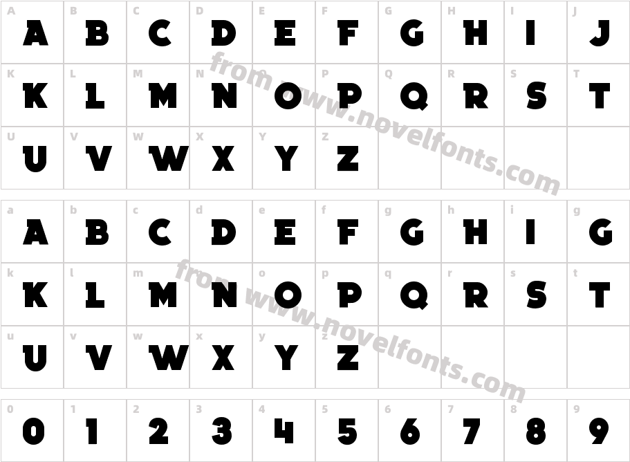 Thunderbold SerifCharacter Map
