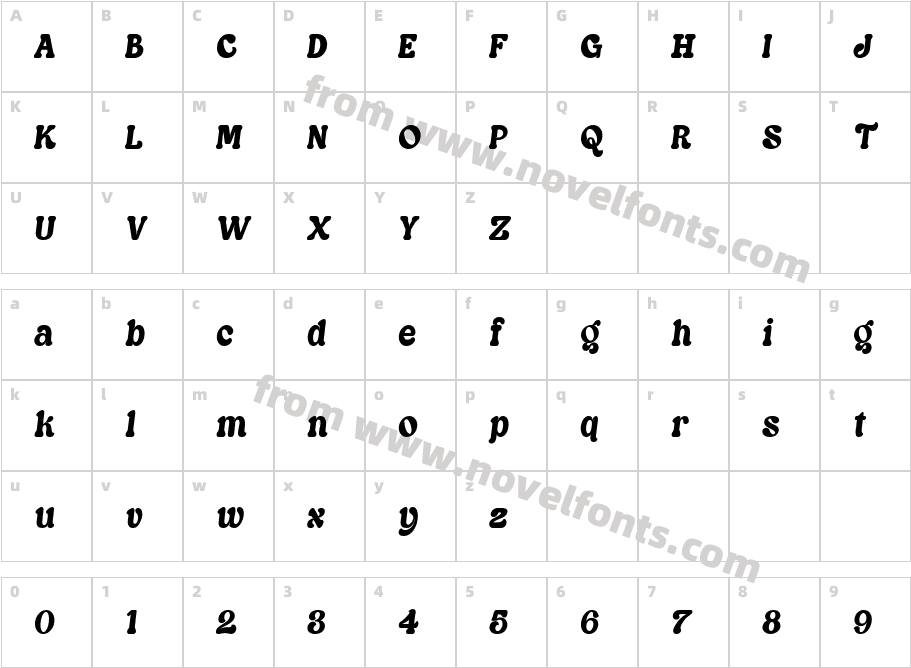 Thunky ItalicCharacter Map