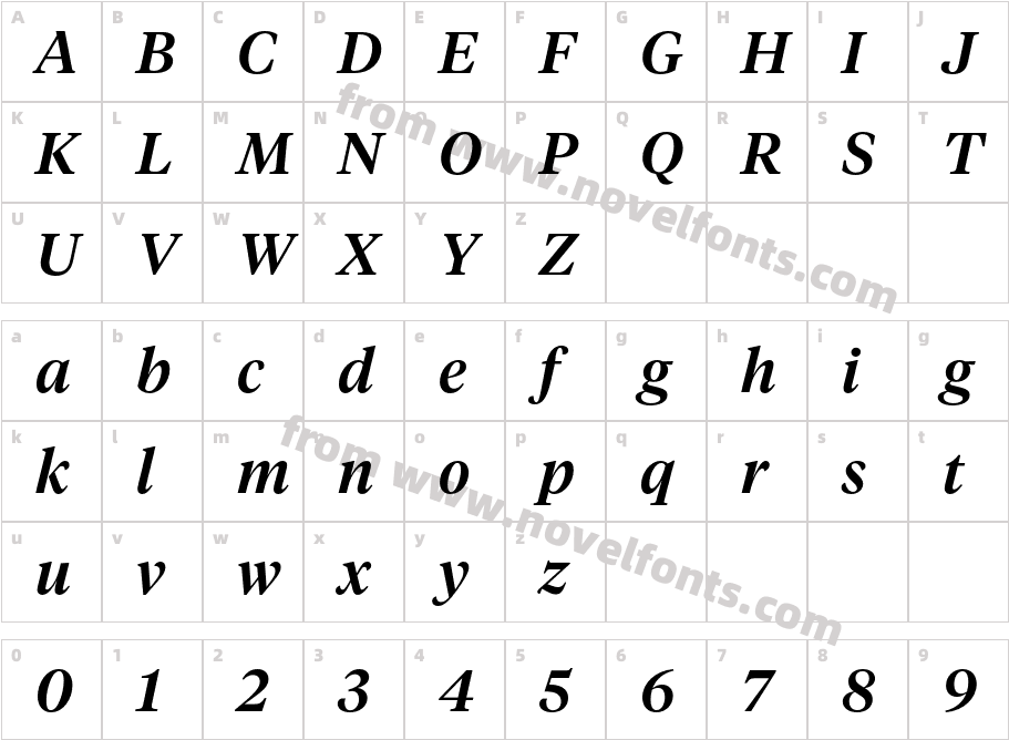 Tiempos Headline Medium ItalicCharacter Map
