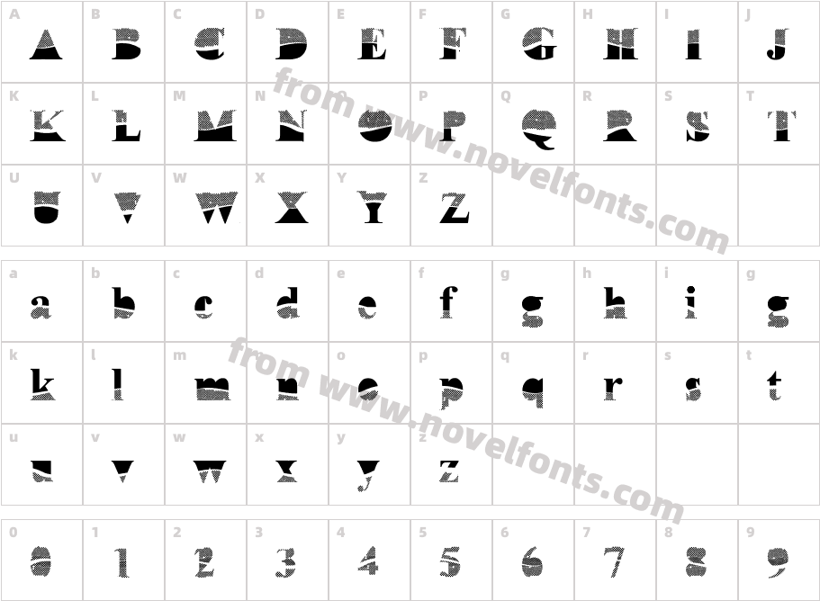 Times New Roman GrasCharacter Map