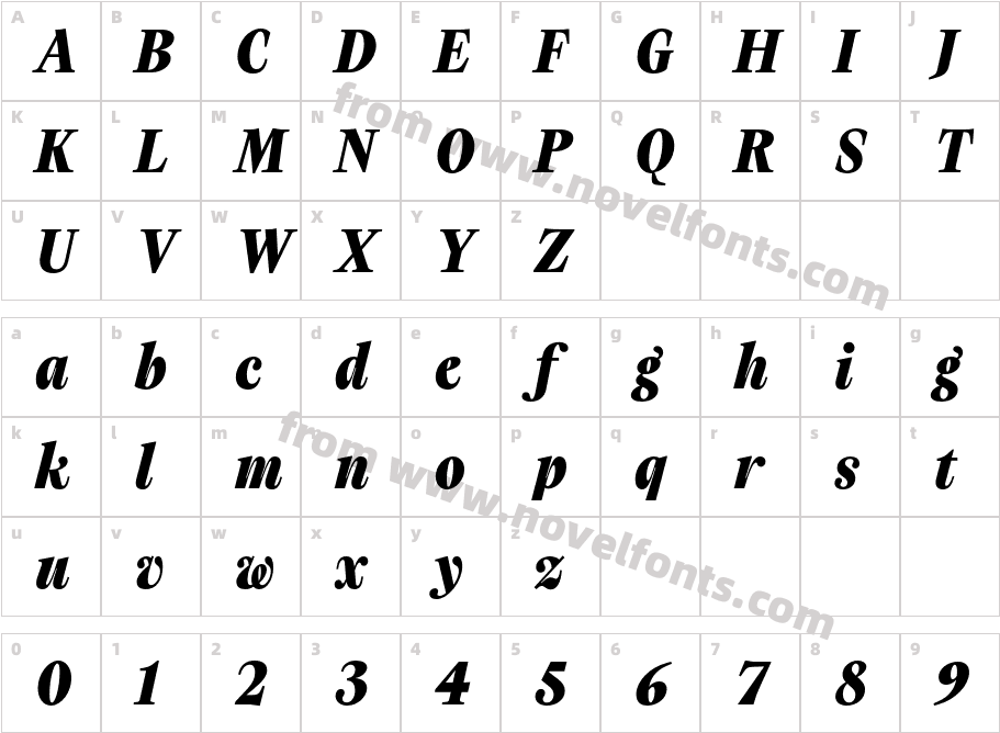 Timez Trial Casual Bold ItalicCharacter Map